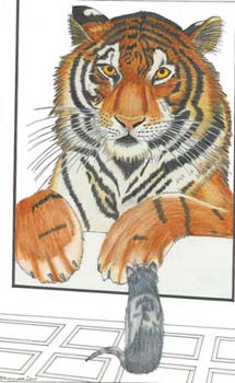 Tigerbild mit Katze